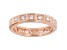 White Cubic Zirconia 18k Rose Gold Over Sterling Silver Eternity Band Ring 0.99ctw