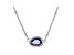 Blue And White Cubic Zirconia Rhodium Over Sterling Silver Necklace 1.48ctw