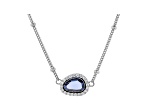 Blue And White Cubic Zirconia Rhodium Over Sterling Silver Necklace 1.48ctw