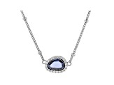 Blue And White Cubic Zirconia Rhodium Over Sterling Silver Necklace 1.48ctw
