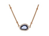 Blue And White Cubic Zirconia 18K Rose Gold Over Sterling Silver Necklace 1.48ctw