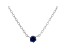 Blue Cubic Zirconia Rhodium Over Sterling Silver Necklace 0.13ctw