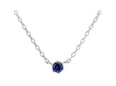 Blue Cubic Zirconia Rhodium Over Sterling Silver Necklace 0.13ctw