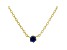 Blue Cubic Zirconia 18K Yellow Gold Over Sterling Silver Necklace 0.13ctw