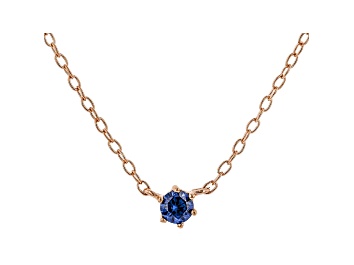 Picture of Blue Cubic Zirconia 18K Rose Gold Over Sterling Silver Necklace 0.13ctw