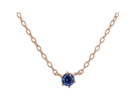 Blue Cubic Zirconia 18K Rose Gold Over Sterling Silver Necklace 0.13ctw