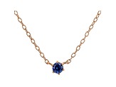 Blue Cubic Zirconia 18K Rose Gold Over Sterling Silver Necklace 0.13ctw