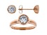 White Cubic Zirconia 18K Rose Gold Over Sterling Silver Ring And Earrings 3.13ctw
