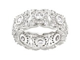 White Cubic Zirconia Rhodium Over Sterling Silver Eternity Ring Band 3.34ctw