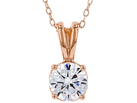 White Cubic Zirconia 18K Rose Gold Over Silver Pendant With Chain And Earrings Set 3.70ctw