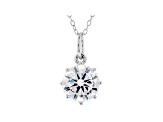 White Cubic Zirconia Rhodium Over Sterling Silver Pendant With Chain And Ring 5.94ctw
