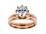 White Cubic Zirconia 18K Rose Gold Over Sterling Silver Ring With Band 2.97ctw