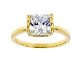White Cubic Zirconia 18K Yellow Gold Over Sterling Silver Ring And Earrings Set 5.49ctw
