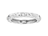 White Cubic Zirconia Rhodium Over Sterling Silver Eternity Band Ring 1.05ctw
