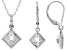 White Cubic Zirconia Rhodium Over Sterling Silver Pendant With Chain And Earrings 10.49ctw