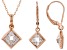 White Cubic Zirconia 18K Rose Gold Over Sterling Silver Pendant With Chain And Earrings 10.49ctw
