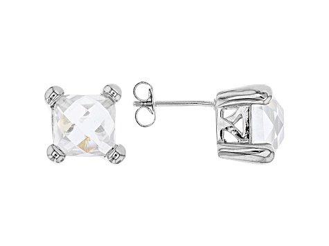 White Cubic Zirconia Rhodium Over Sterling Silver Pendant With Chain And Earrings 17.07ctw