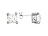 White Cubic Zirconia Rhodium Over Sterling Silver Pendant With Chain And Earrings 17.07ctw