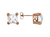White Cubic Zirconia 18K Rose Gold Over Sterling Silver Pendant With Chain And Earrings 17.07ctw