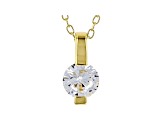 White Cubic Zirconia 18K Yellow Gold Over Sterling Silver Pendant With Chain And Earrings 2.43ctw
