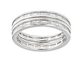 White Cubic Zirconia Rhodium Over Sterling Silver Eternity Band Ring 3.24ctw