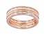 White Cubic Zirconia 18k Rose Gold Over Sterling Silver Eternity Band Ring 3.24ctw