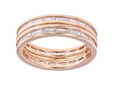 White Cubic Zirconia 18k Rose Gold Over Sterling Silver Eternity Band Ring 3.24ctw
