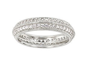White Cubic Zirconia Rhodium Over Sterling Silver Eternity Band Ring 1.44ctw