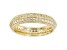 White Cubic Zirconia 18k Yellow Gold Over Sterling Silver Eternity Band Ring 1.44ctw