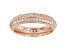 White Cubic Zirconia 18k Rose Gold Over Sterling Silver Eternity Band Ring 1.44ctw