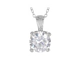 White Cubic Zirconia Rhodium Over Sterling Silver Pendant With Chain And Earrings 12.57ctw