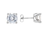 White Cubic Zirconia Rhodium Over Sterling Silver Pendant With Chain And Earrings 12.57ctw