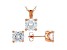 White Cubic Zirconia 18K Rose Gold Over Sterling Silver Pendant With Chain And Earrings 8.91ctw