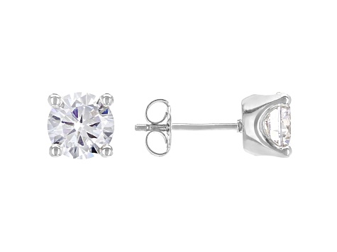 White Cubic Zirconia Rhodium Over Sterling Silver Pendant With Chain and Earrings 6.55ctw