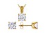 White Cubic Zirconia 18K Yellow Gold Over Sterling Silver Pendant With Chain and Earrings 6.55ctw