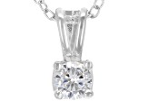 White Cubic Zirconia Rhodium Over Sterling Silver Pendant With Chain And Earrings 1.12ctw