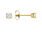White Cubic Zirconia 18K Yellow Gold Over Sterling Silver Pendant With Chain And Earrings 1.12ctw