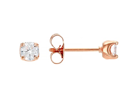 White Cubic Zirconia 18K Rose Gold Over Sterling Silver Pendant With Chain And Earrings 1.12ctw