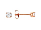 White Cubic Zirconia 18K Rose Gold Over Sterling Silver Pendant With Chain And Earrings 1.12ctw
