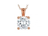 White Cubic Zirconia 18K Rose Gold Over Sterling Silver Pendant With Chain and Earrings 17.01ctw