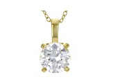White Cubic Zirconia 18K Yellow Gold Over Sterling Silver Pendant With Chain And Earrings 8.91ctw
