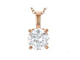 White Cubic Zirconia 18K Rose Gold Over Sterling Silver Pendant With Chain And Earrings 8.91ctw