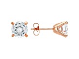 White Cubic Zirconia 18K Rose Gold Over Sterling Silver Pendant With Chain And Earrings 8.91ctw