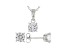 White Cubic Zirconia Rhodium Over Sterling Silver Pendant With Chain And Earrings 4.05ctw