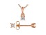 White Cubic Zirconia 18K Rose Gold Over Sterling Silver Pendant With Chain And Earrings 0.52ctw