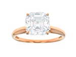Asscher White Cubic Zirconia 18k Rose Gold Over Sterling Solitaire Ring 4.81ctw