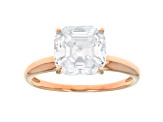 Asscher White Cubic Zirconia 18k Rose Gold Over Sterling Solitaire Ring 4.81ctw