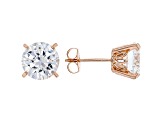 White Cubic Zirconia 18K Rose Gold Over Sterling Silver Pendant With Chain And Earrings 12.55ctw