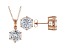 White Cubic Zirconia 18K Rose Gold Over Sterling Silver Pendant With Chain And Earrings 17.01ctw