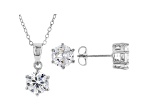 White Cubic Zirconia Rhodium Over Sterling Silver Pendant